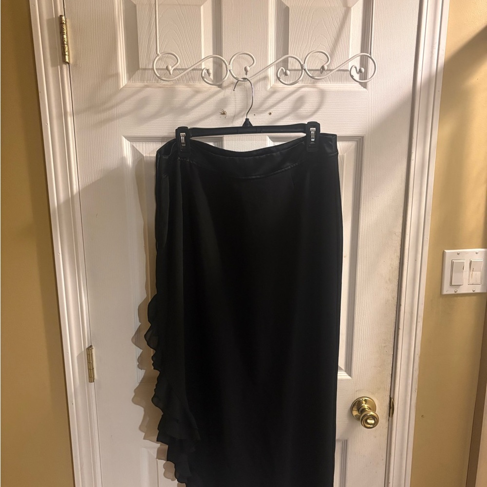 JS Collections Elegant Black Maxi Skirt
